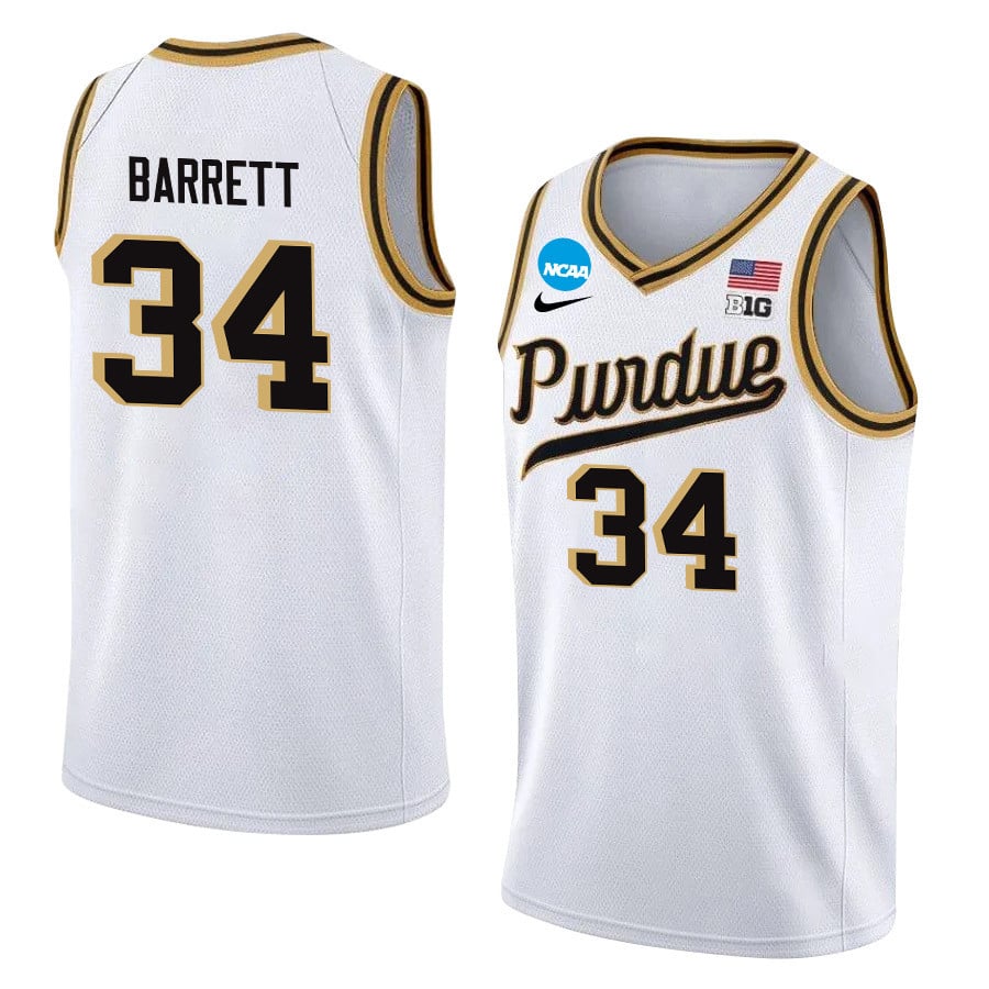 Carson Barrett 34 Purdue Boilermakers 2024 White Unisex NCAA Jersey Unisex