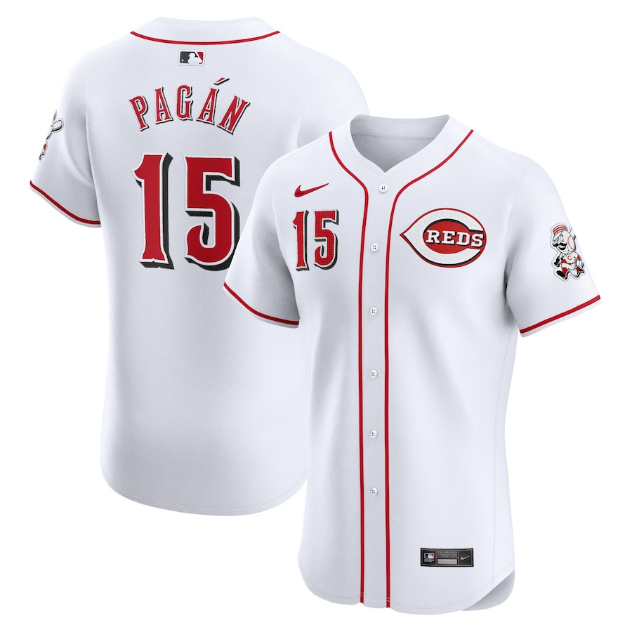 Emilio Pagan 15 Cincinnati Reds Home Elite Player White MLB Jersey Men's