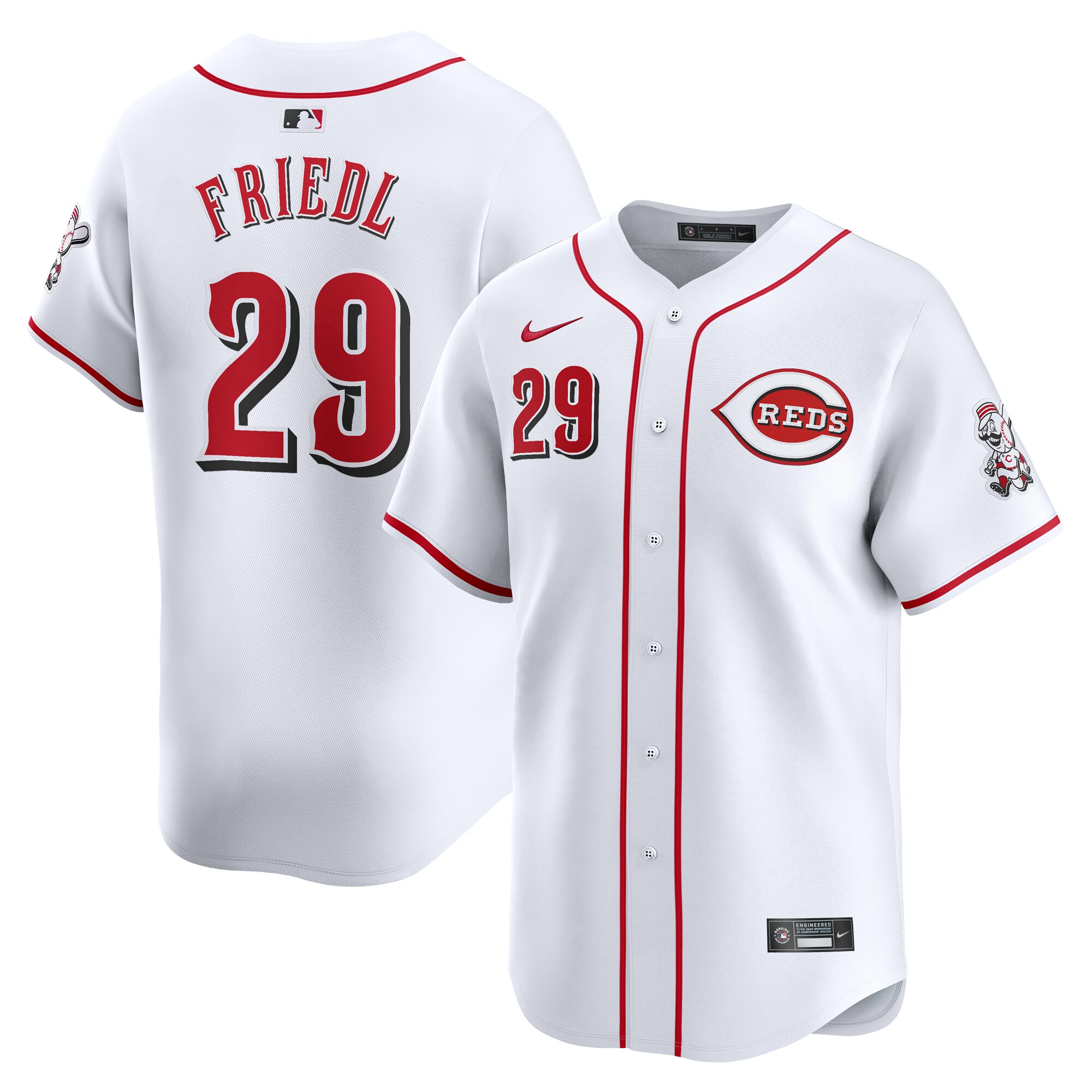 Cincinnati Reds TJ Friedl White Home Limited Player MLB Jersey Men's