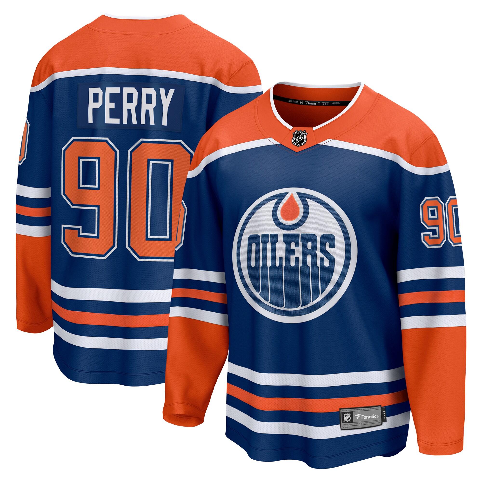 Edmonton Oilers Corey Perry Royal Home Premier Breakaway Player NHL Jersey Men's