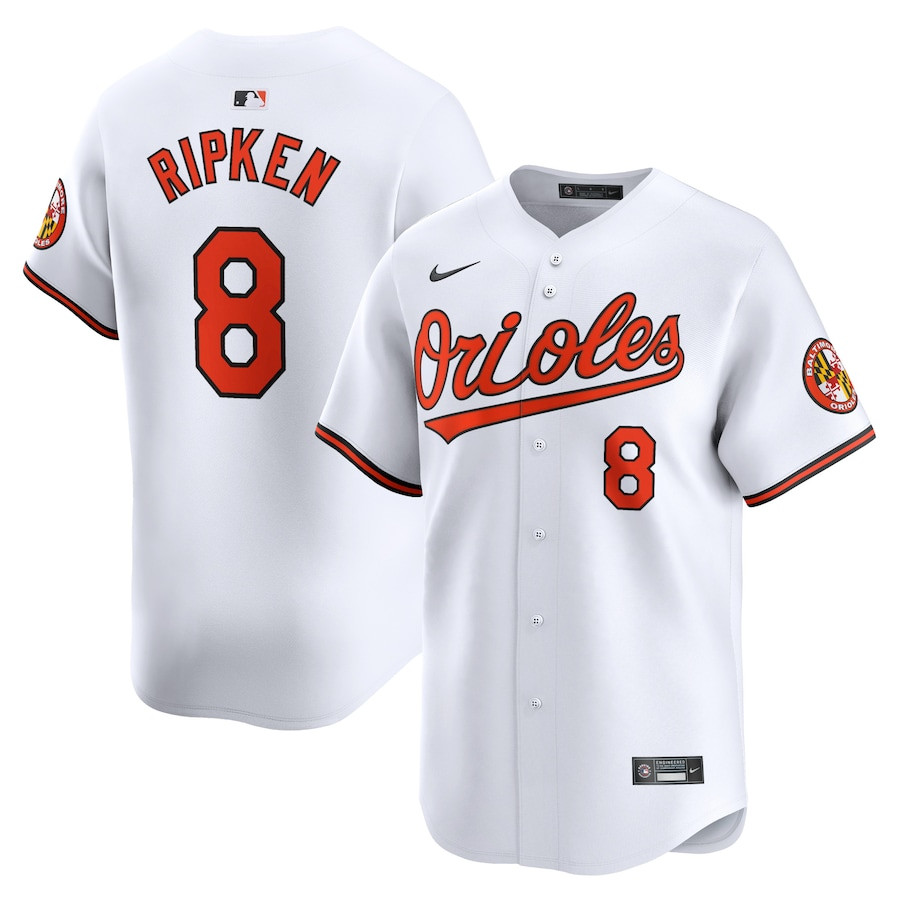 Cal Ripken Jr. 8 Baltimore Orioles Home Limited Player White MLB Jersey Men's