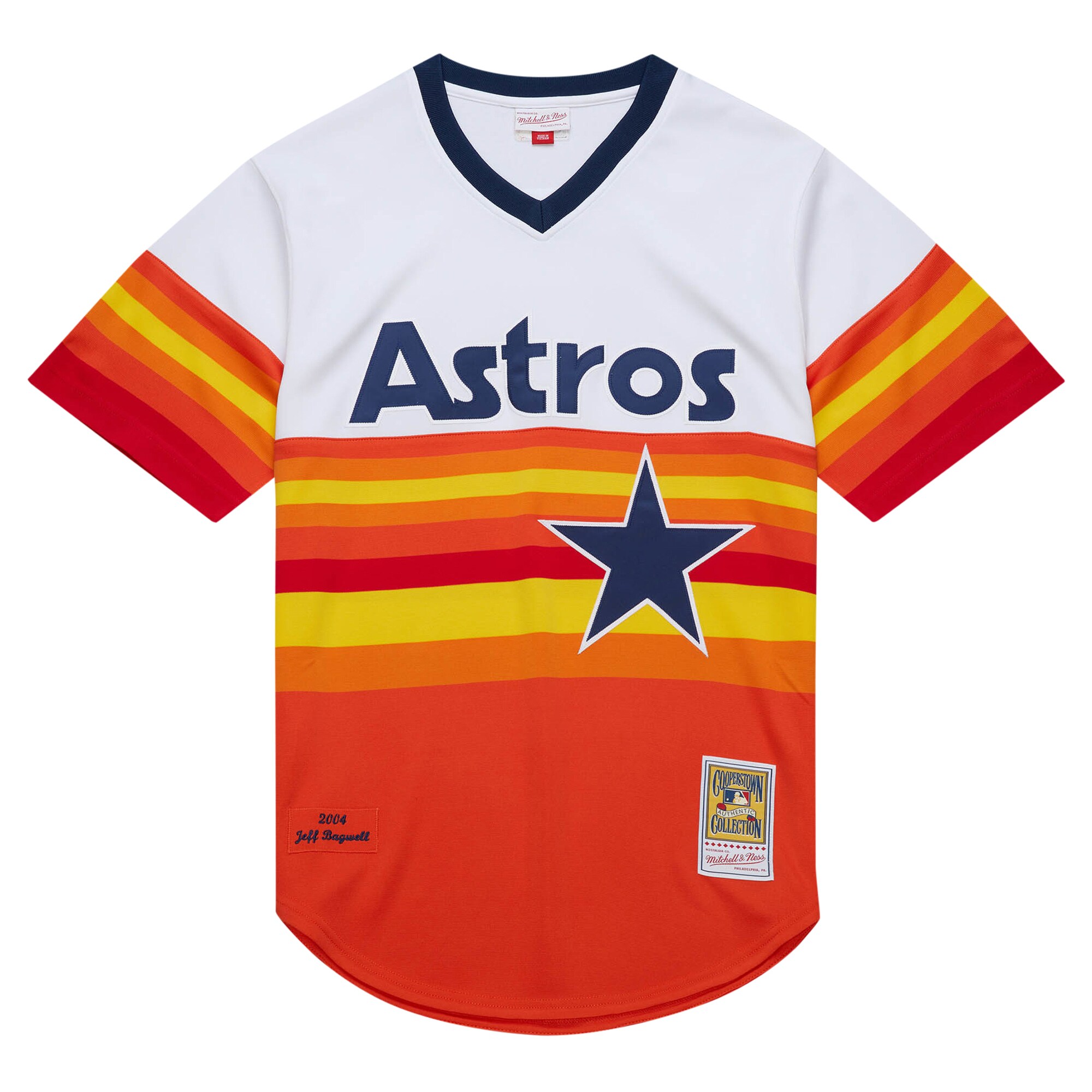 Houston Astros Jeff Bagwell Mitchell Ness White 2004 Cooperstown Collection Throwback MLB Jersey Men's