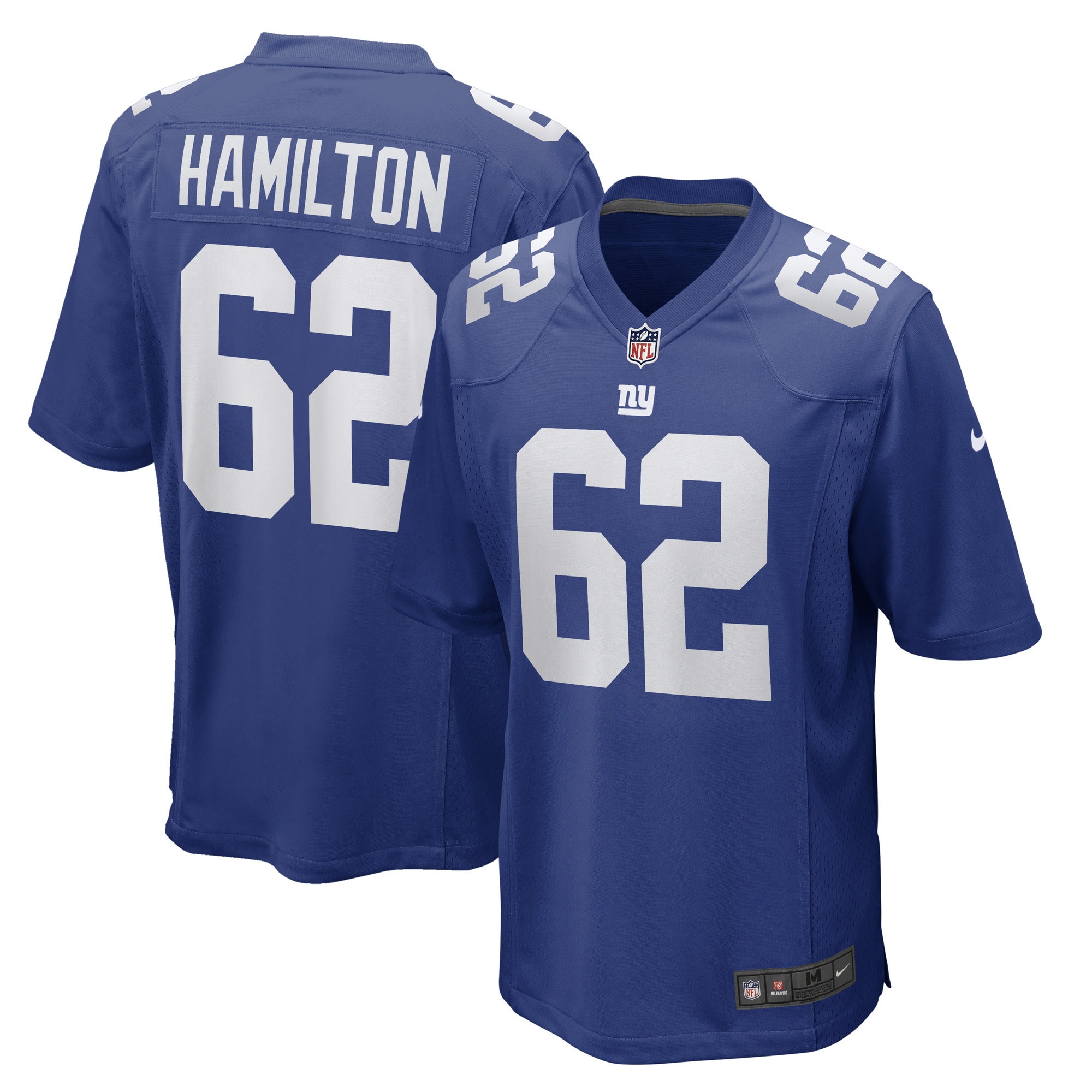 New York Giants Devery Hamilton Royal Game Player NFL Jersey Men's