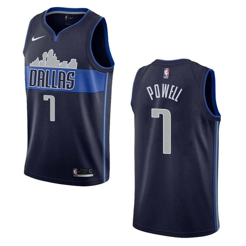 Dallas Mavericks 7 Dwight Powell Statement Swingman Navy NBA Jersey Men's