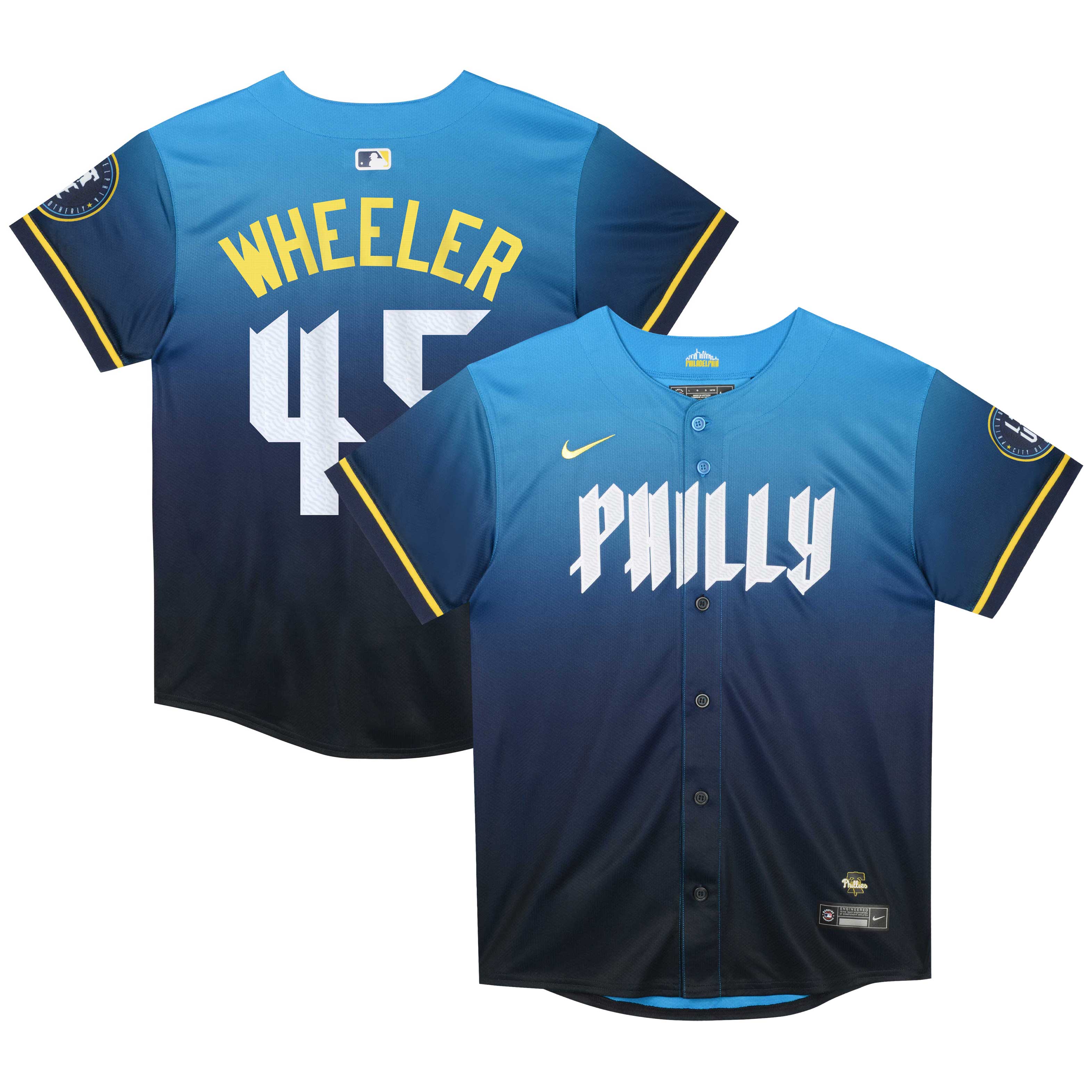 Preschool Philadelphia Phillies Zack Wheeler Blue 2024 City Connect Limited Player MLB Jersey Men's