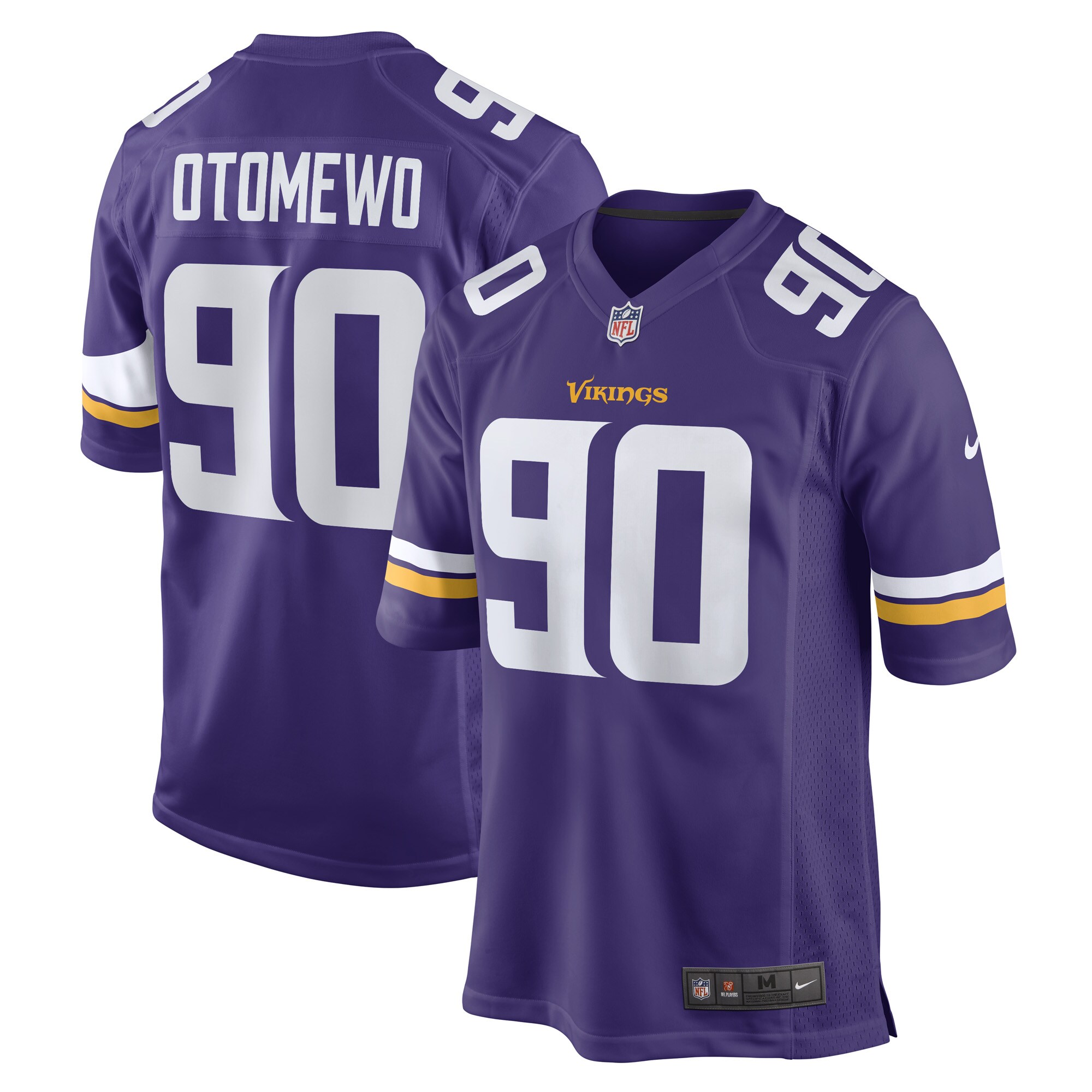 Minnesota Vikings Esezi Otomewo Purple Game Player NFL Jersey Men's