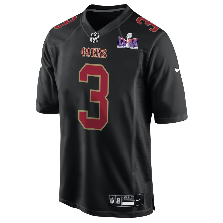 Ray-Ray McCloud III 3 San Francisco 49ers Super Bowl LVIII Patch Fashion Game Carbon Black NFL Jersey Men's