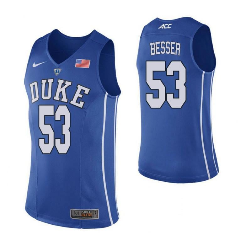 53 Brennan Besser Blue Elite Duke Blue Devils NCAA Jersey Men's