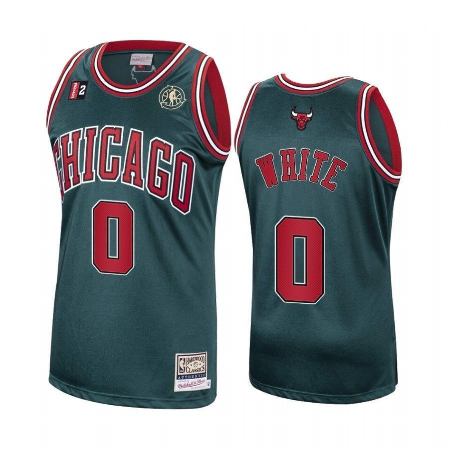 Cob White 0 Chicago Bulls Green Hardwood Classics NBA Jersey Men's