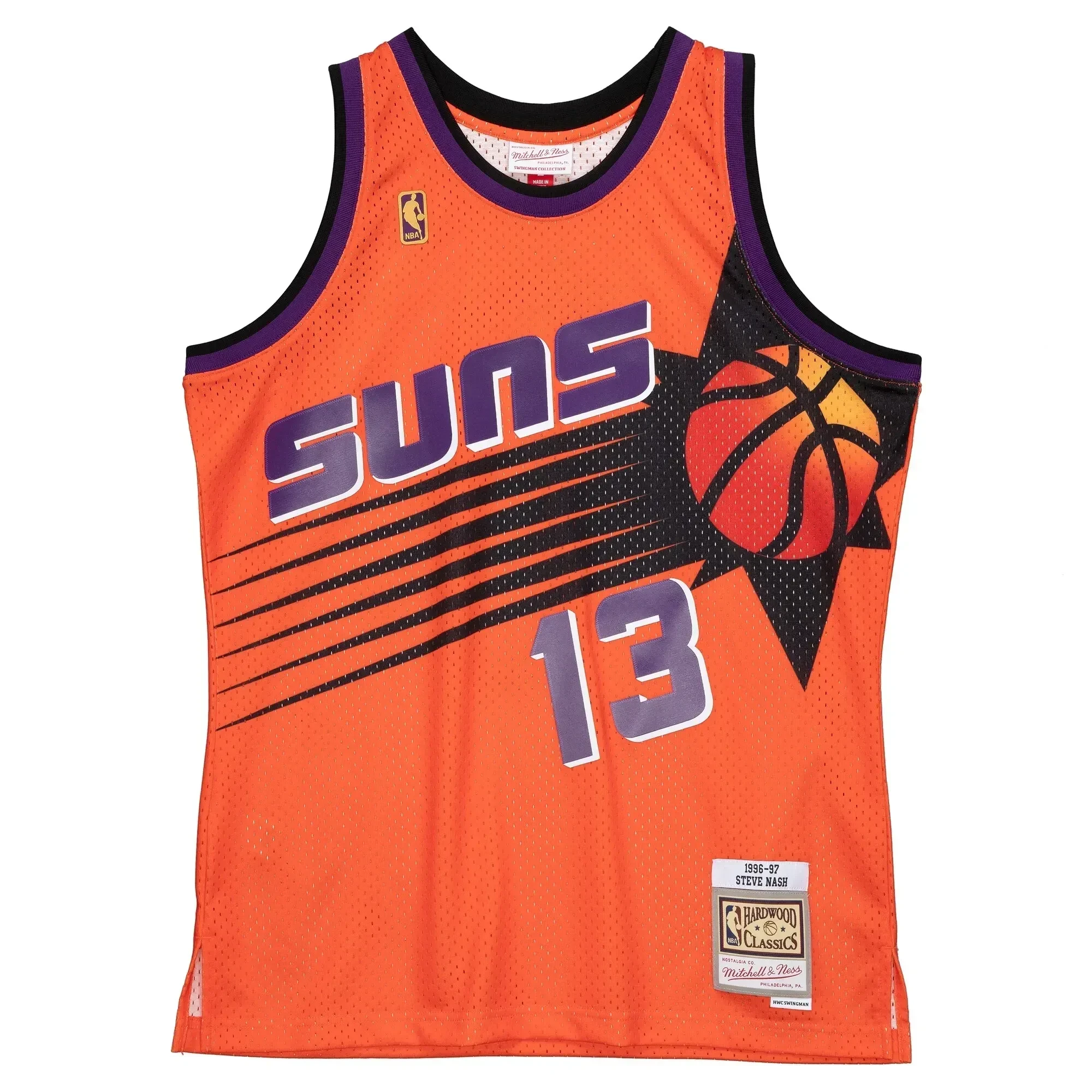 Steve Nash Phoenix Suns Mitchell Ness 1996-97 Hardwood Classics Reload 2.0 Swingman Orange NBA Jersey Men's