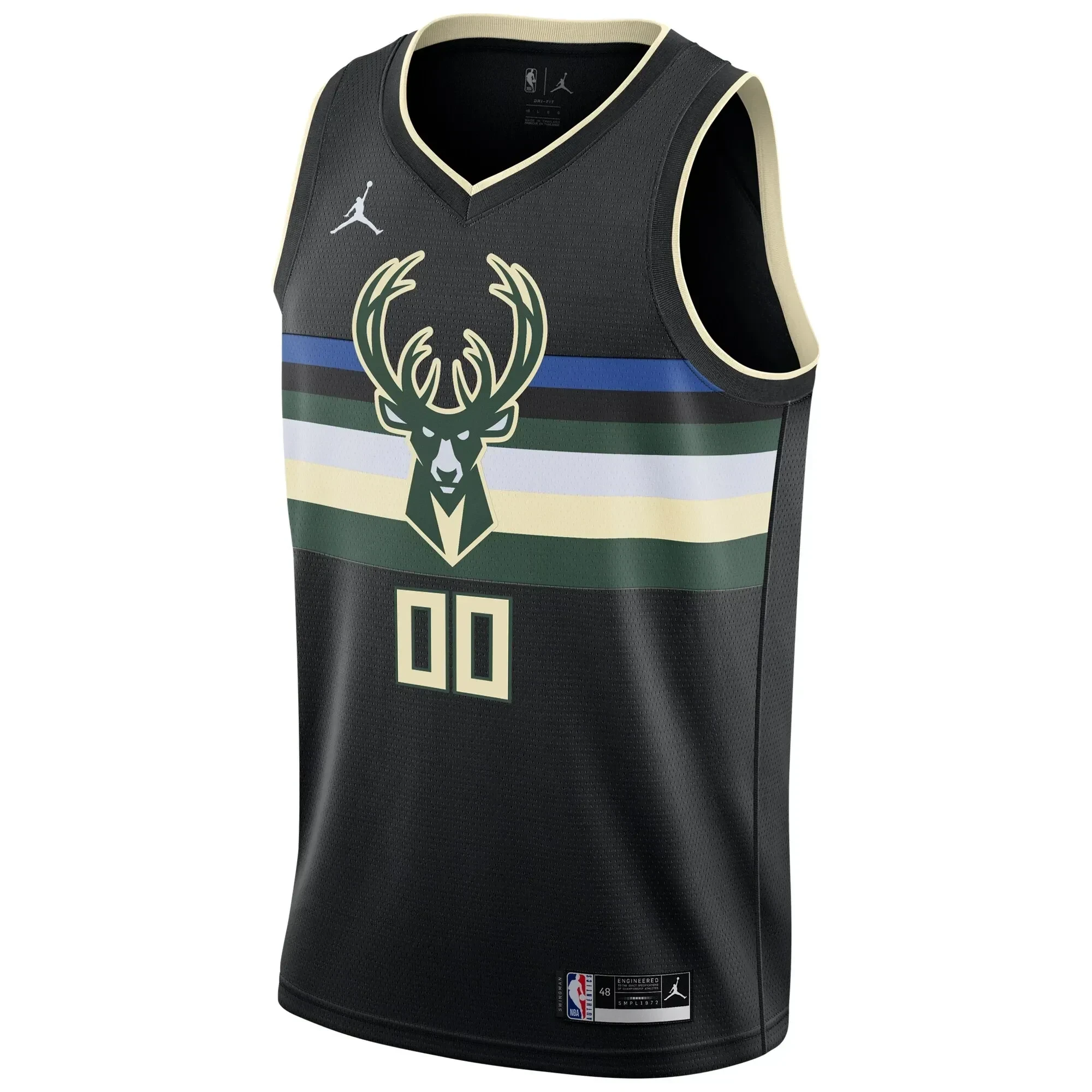 Milwaukee Bucks Swingman Custom Statement Edition Black NBA Jersey Men's