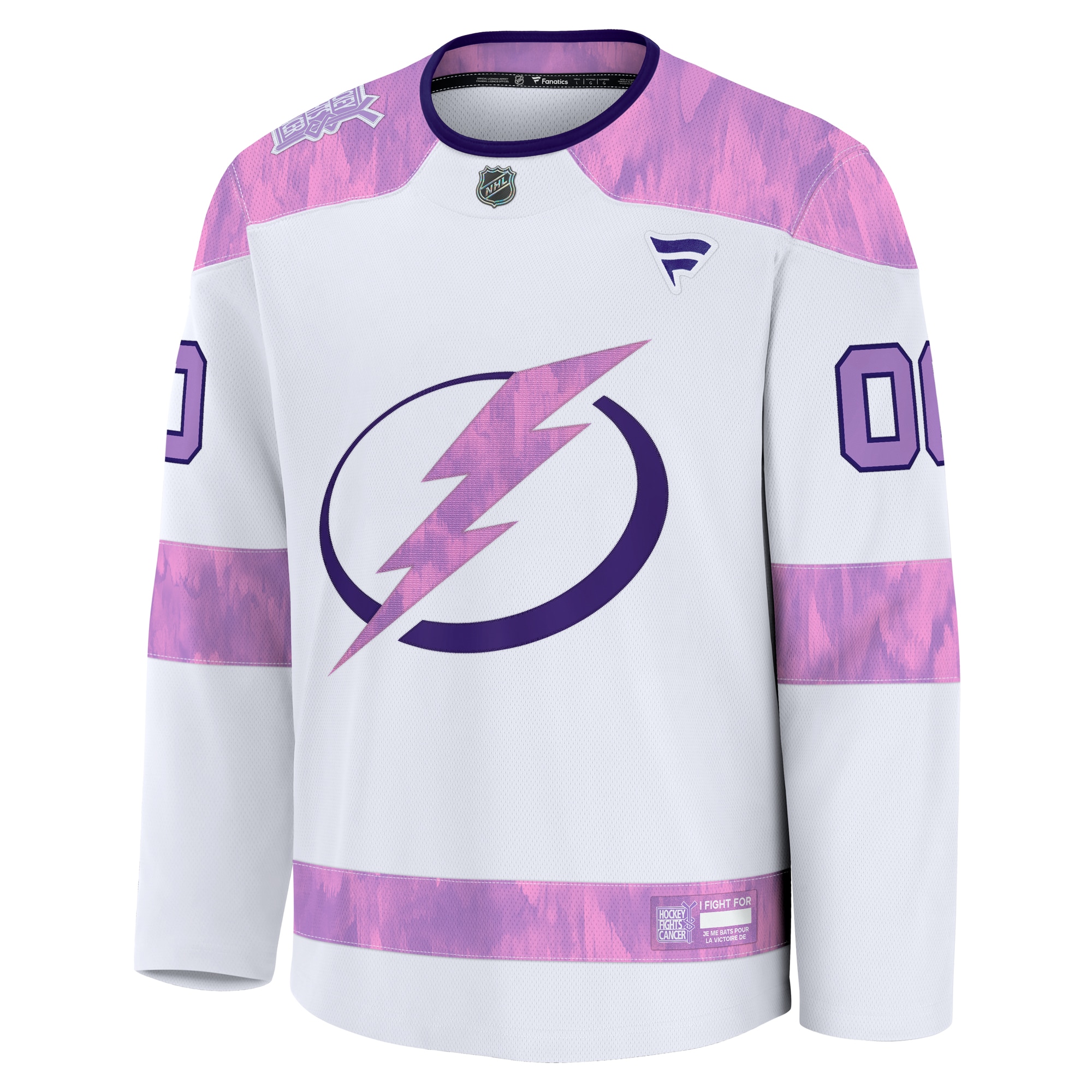 Tampa Bay Lightning White 2024 Fights Cancer Custom Practice NHL Jersey Men's
