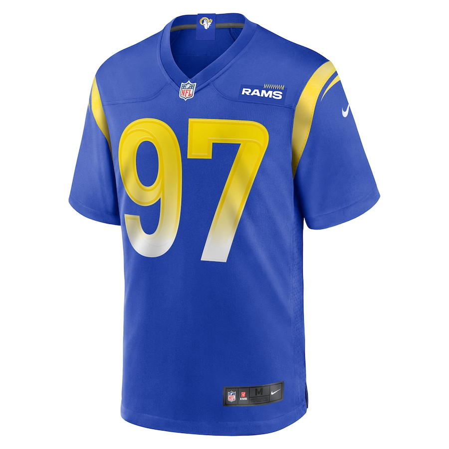 Michael Hoecht 97 Los Angeles Rams Game Player Royal NFL Jersey Men's