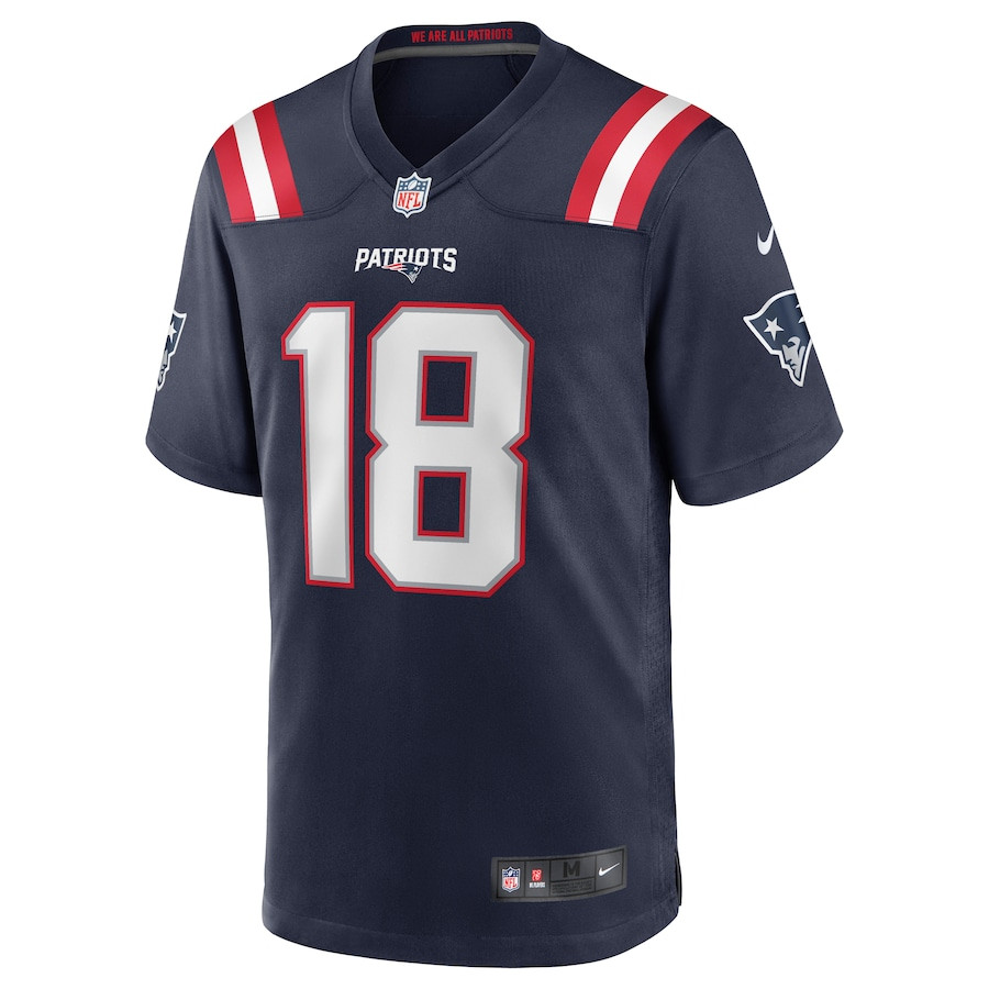 Matthew Slater 18 New England Patriots Game Navy NFL Jersey Men's