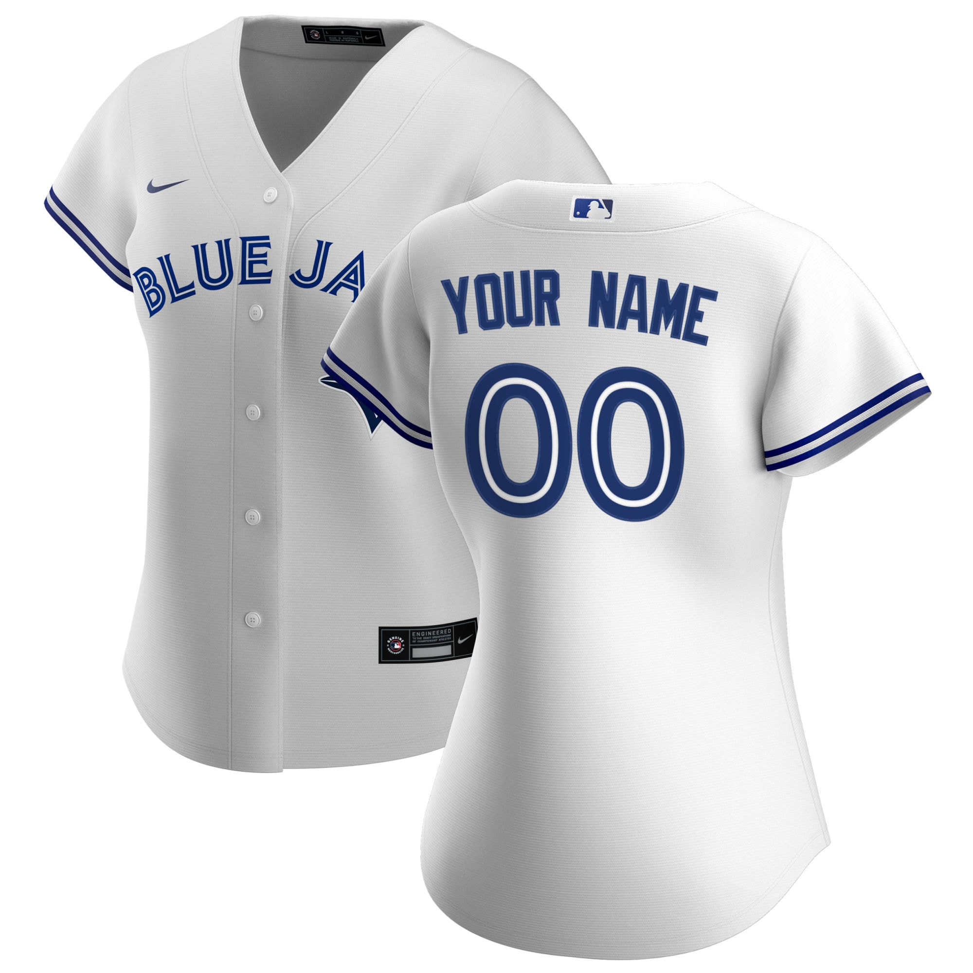 Toronto Blue Jays White Home Custom MLB Jersey Women's