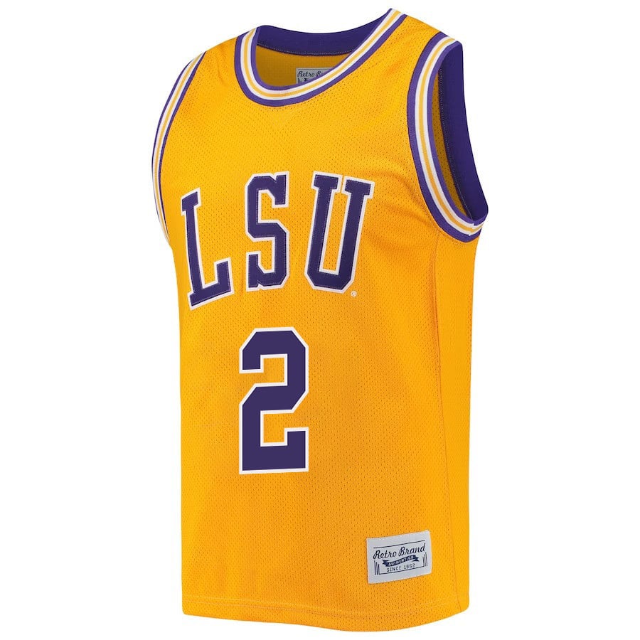Jasmine Carson 2 LSU Tigers 2023 Retro- Gold NCAA Jersey Men's