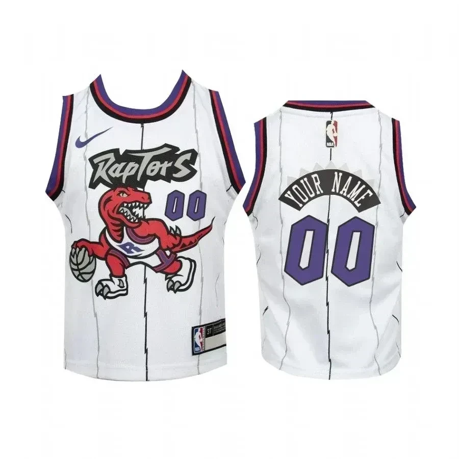 Custom Toronto Raptors Kid White Hardwood Classics NBA Jersey Youth