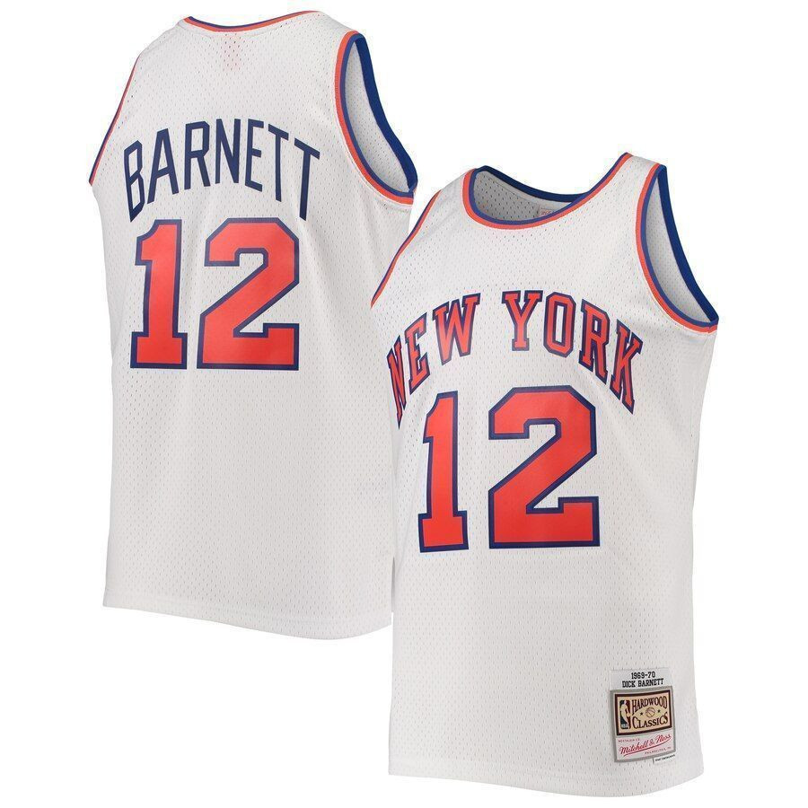 Dick Barnett New York Knicks Mitchell Ness Hardwood Classics 1969-70 Swingman White NBA Jersey Men's