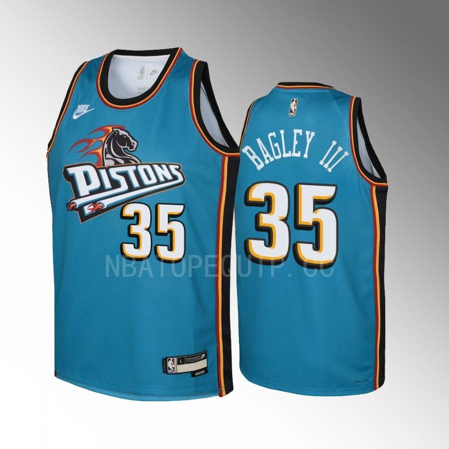 Detroit Pistons Marvin Bagley III 35 Classic Edition Tea Swingman NBA Jersey Youth