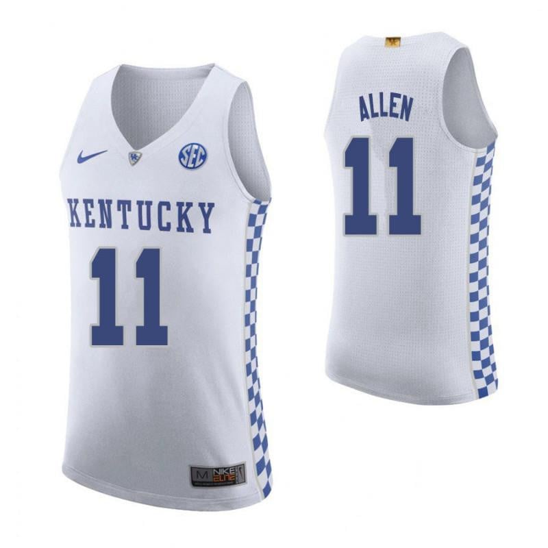 11 Dontaie Allen Roa White Elite Kentucky Wildcats NCAA Jersey Men's
