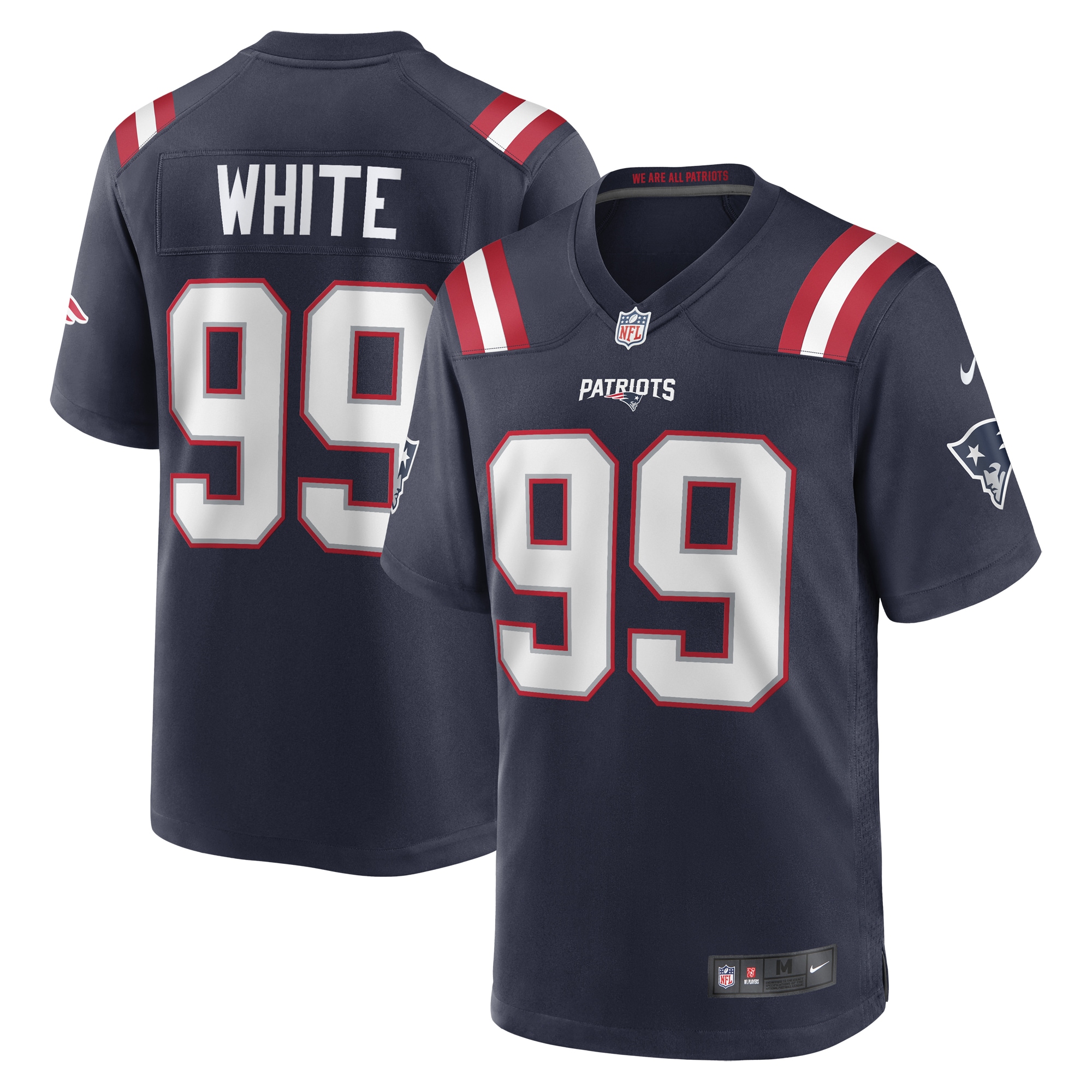 New England Patriots Keion White Navy Game NFL Jersey Men's