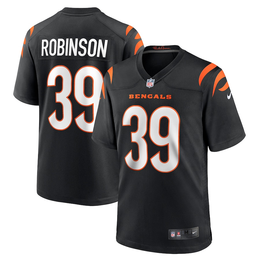 Lance Robinson 39 Cincinnati Bengals Game Black NFL Jersey Men's