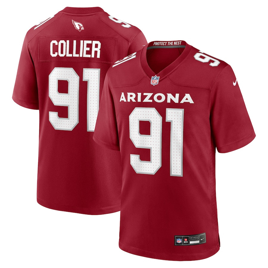 L.J. Collier 91 Arizona Cardinals Team Game Cardinal NFL Jersey Men's