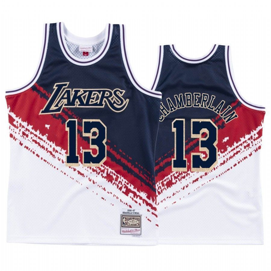 Los Angeles Lakers Wilt Chamberlain 1 White Independence NBA Jersey Men's
