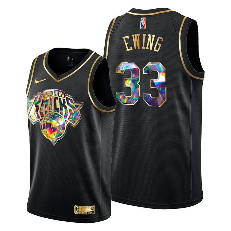 Patrick Ewing 33 New York Knicks 75th Anniversary Team Black Men NBA Jersey Men's