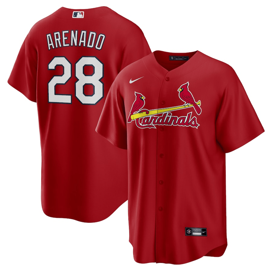 Nolan Arenado 28 St. Louis Cardinals Alternate Red MLB Jersey Men's
