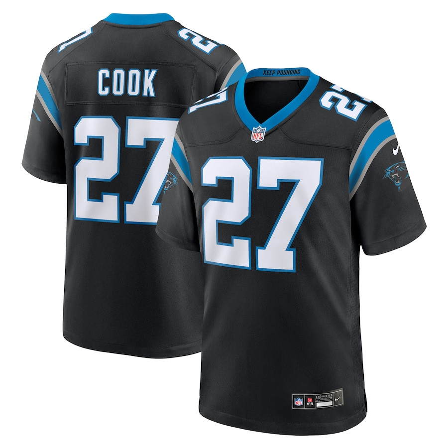 Alex Cook 27 Carolina Panthers Game Black NFL Jersey Men's