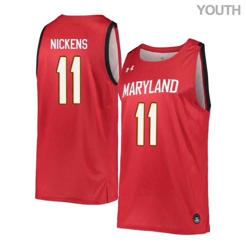 Under Armour 11 Jared Nickens Red Retro Maryland Terrapins NCAA Jersey Youth