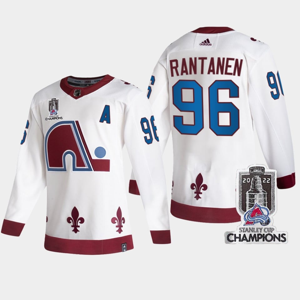 2022 Stanley Cup Champs Mikko Rantanen 96 Colorado Avalanche White Reverse Retro NHL Jersey Men's