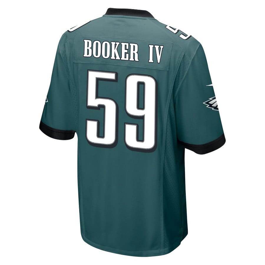 Thomas Booker IV 59 Philadelphia Eagles Super Bowl LIX Champions Patch New Orleans Where Legends Are Made' EMBROIDERED Game Midnight Green NFL Jersey Men's