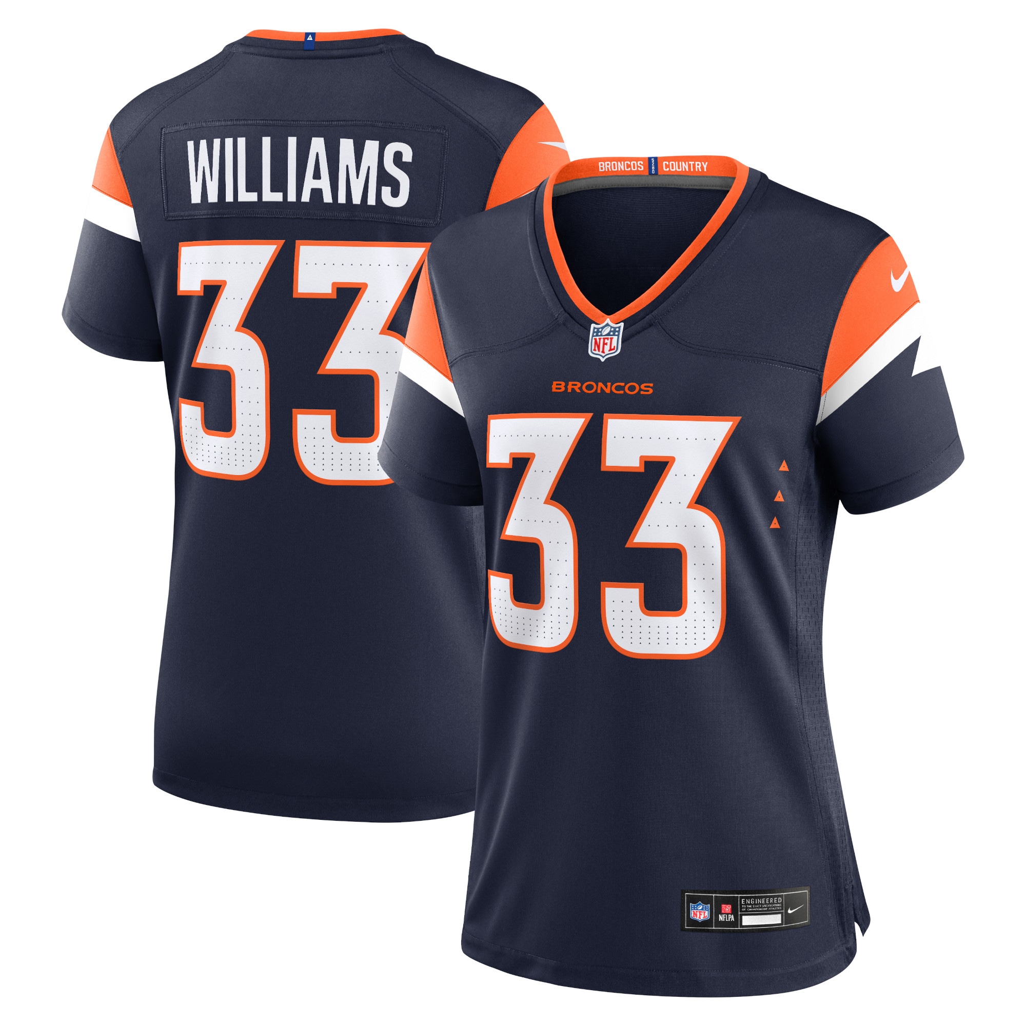 Denver Broncos Javonte Williams Navy Mile High Collection Alternate Game NFL Jersey Women's