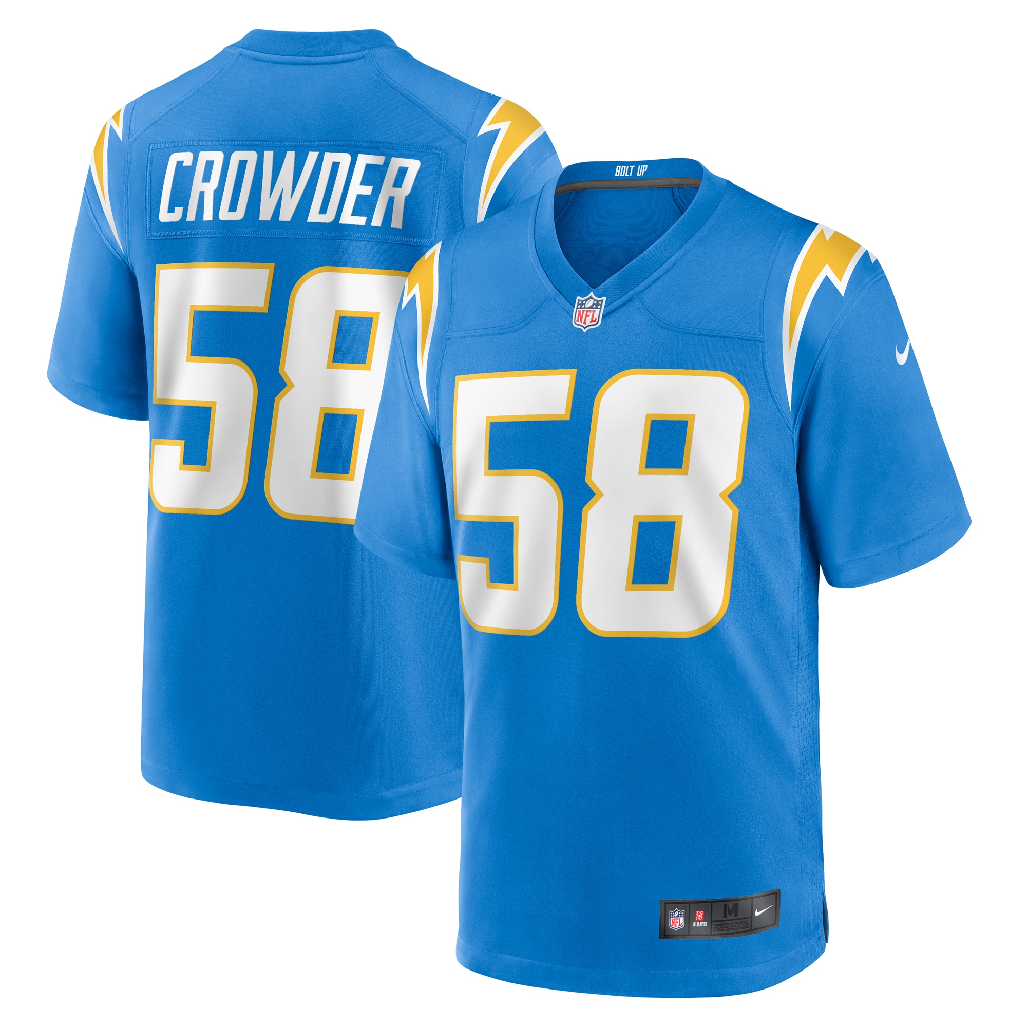 Los Angeles Chargers Tae Crowder Powder Blue Team Game NFL Jersey Men's