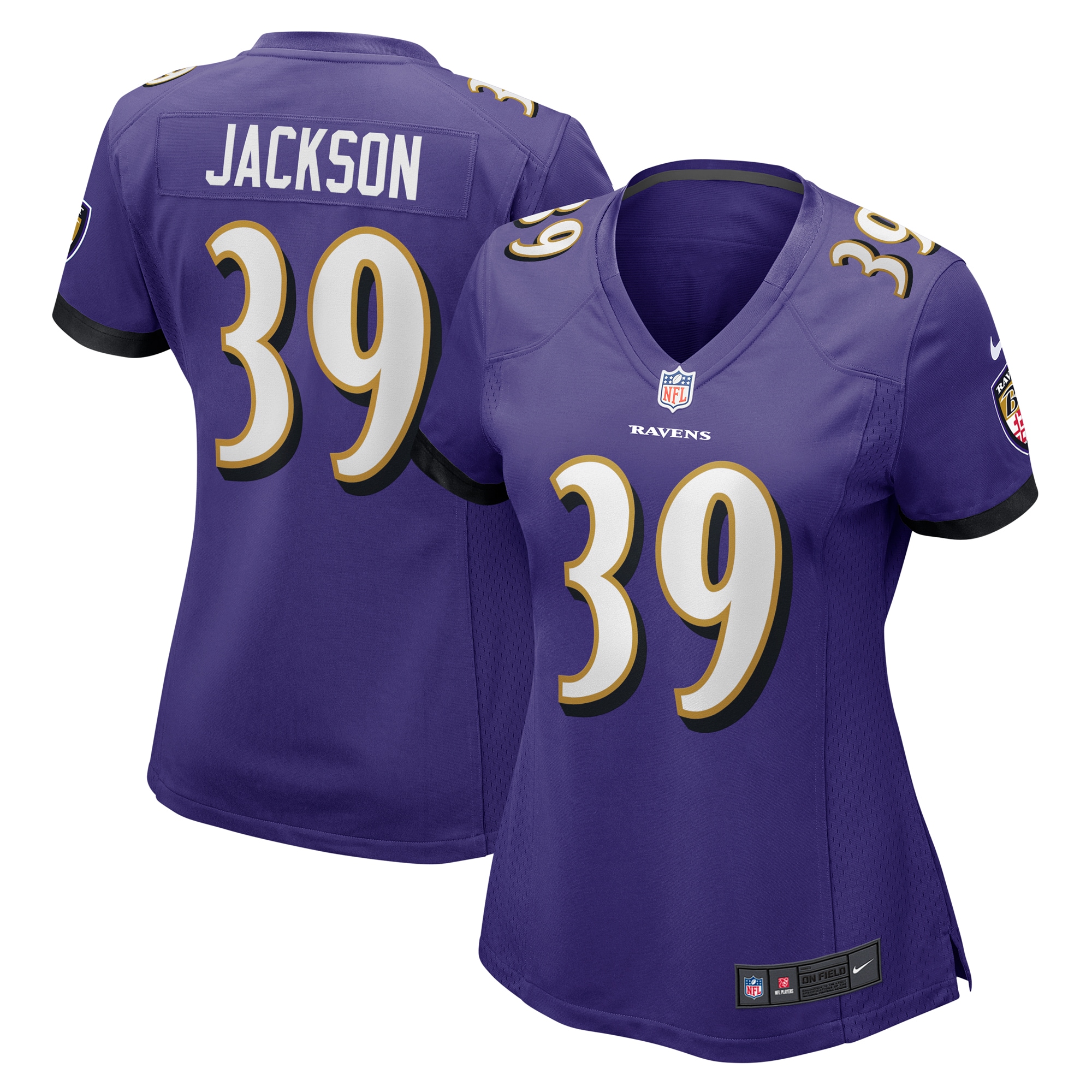 Baltimore Ravens Eddie Jackson Purple Game NFL Jersey Women's