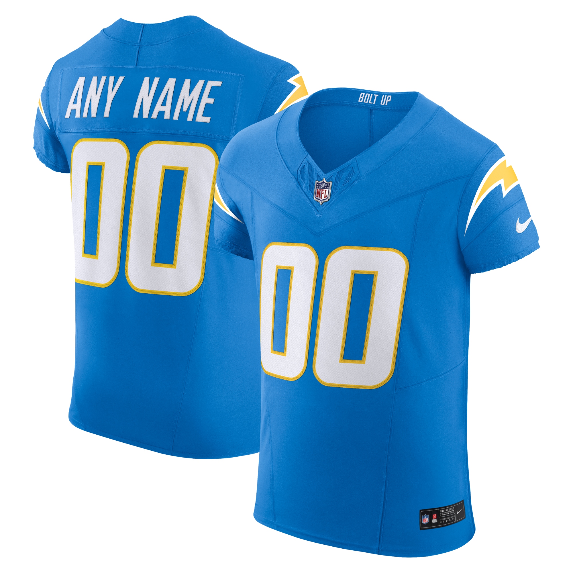 Los Angeles Chargers Powder Blue Vapor F.U.S.E. Elite Custom NFL Jersey Men's