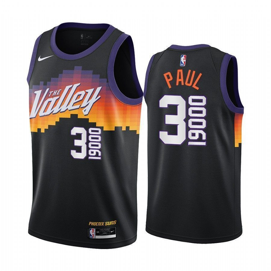 Chris Paul Phoenix Suns 19000 Points Black 60th Player In History Special Commemoration NBA Jersey Men's