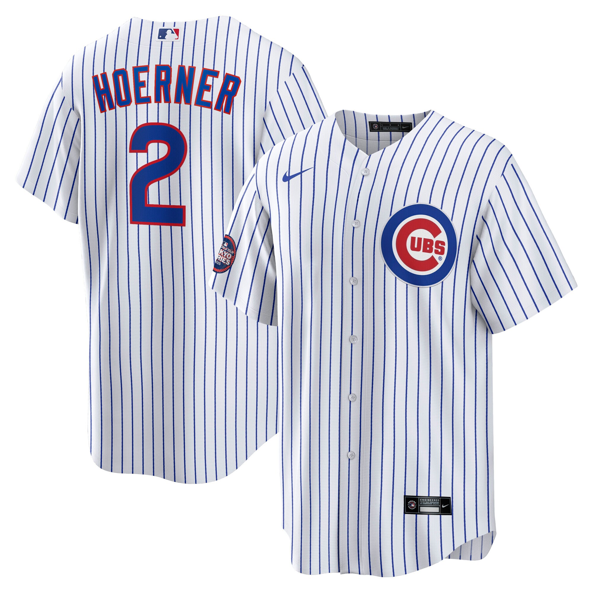 Chicago Cubs Nico Hoerner White 2025 World Tour: Tokyo Series Home Player MLB Jersey Men's