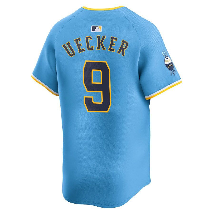 Bob Uecker #9 Milwaukee Brewers City Connect Limited Powder Blue MLB Jersey Men's