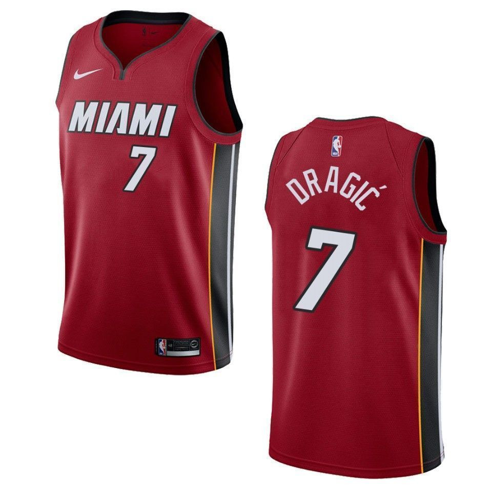 Miami Heat 7 Goran Dragic Statement Swingman Red NBA Jersey Men's