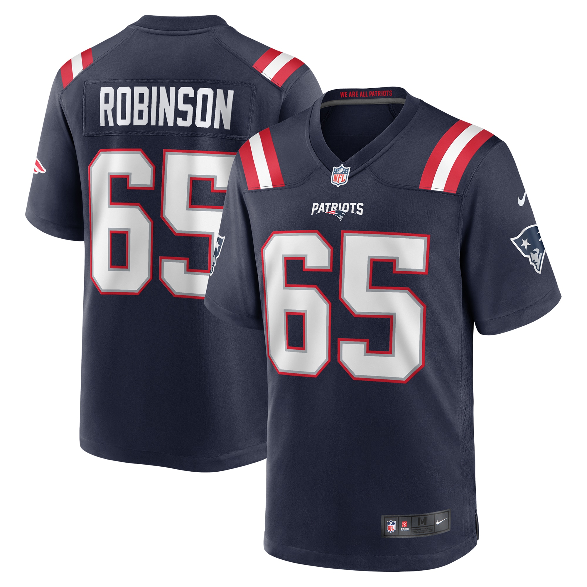 New England Patriots Tyrese Robinson Navy Game NFL Jersey Men's