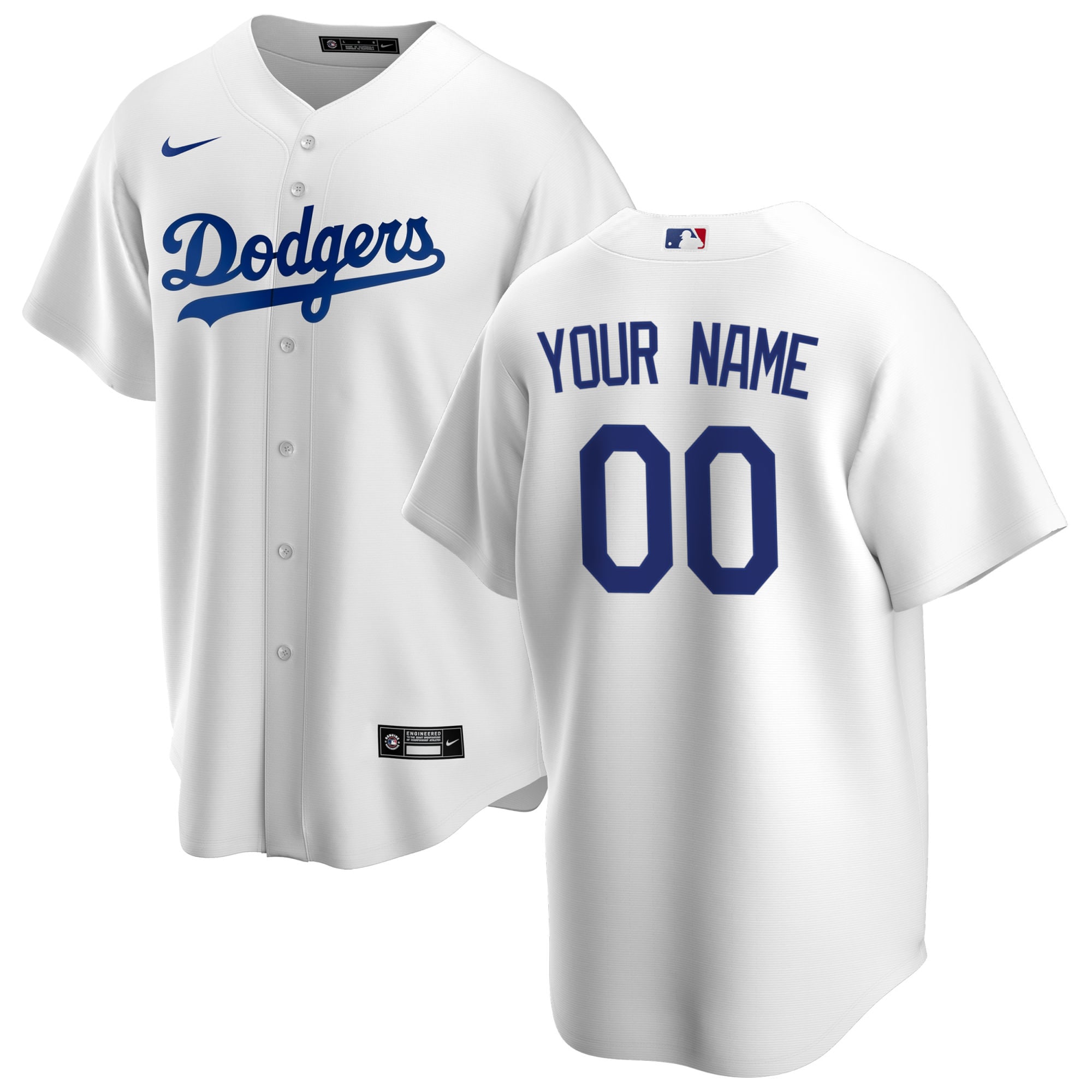 Los Angeles Dodgers White Home Custom MLB Jersey Men's