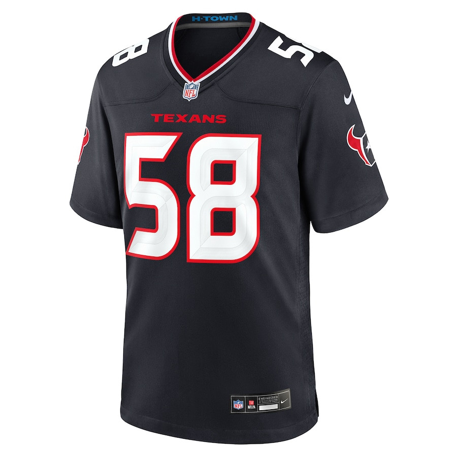 McTelvin Agim 58 Houston Texans Team Game Navy NFL Jersey Men's