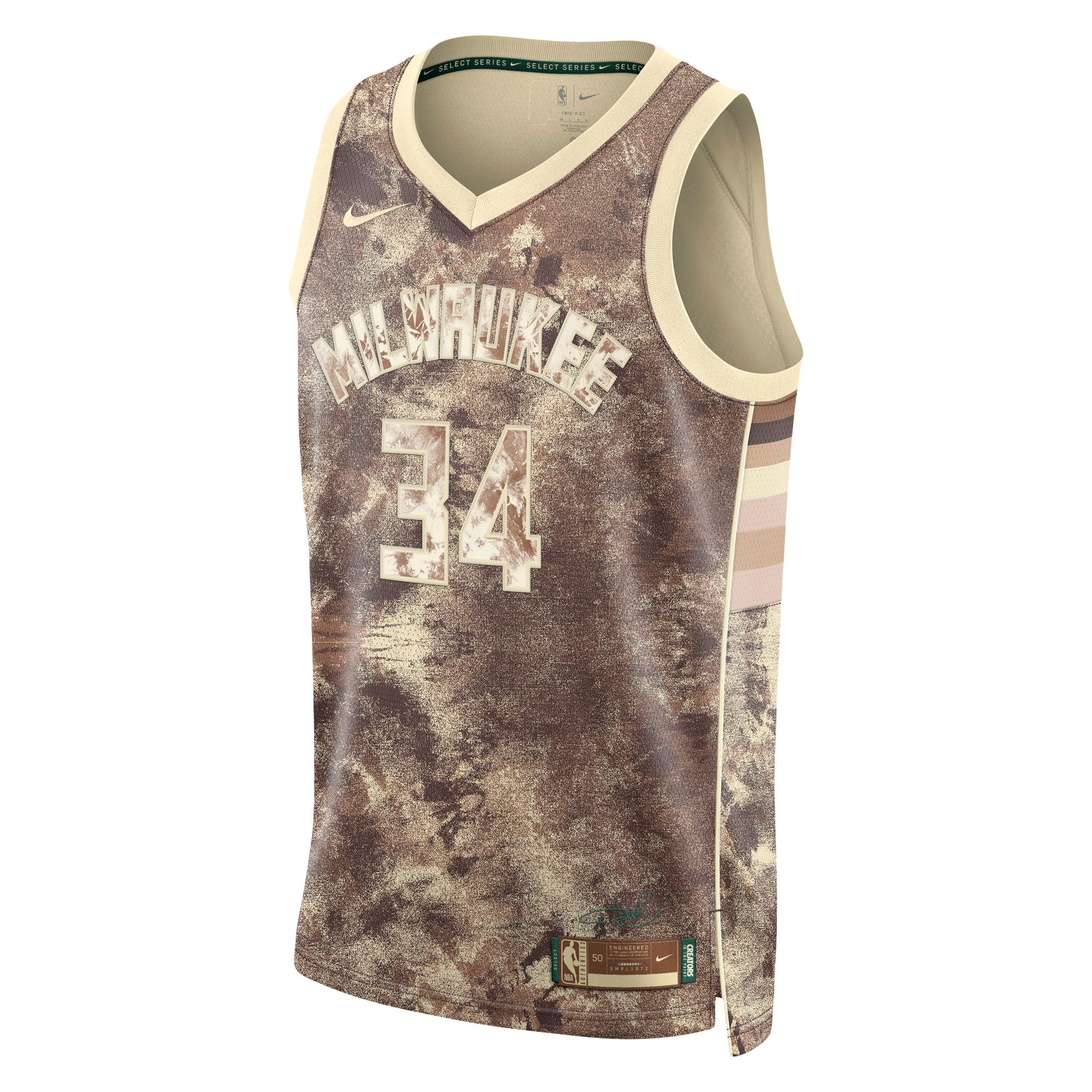 Giannis Antetokounmpo 34 Milwaukee Bucks Unisex Select Series Swingman Printing NBA Jersey Unisex