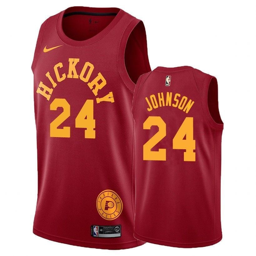 Indiana Pacers Alize Johnson 24 Hardwood Classics Red NBA Jersey Men's