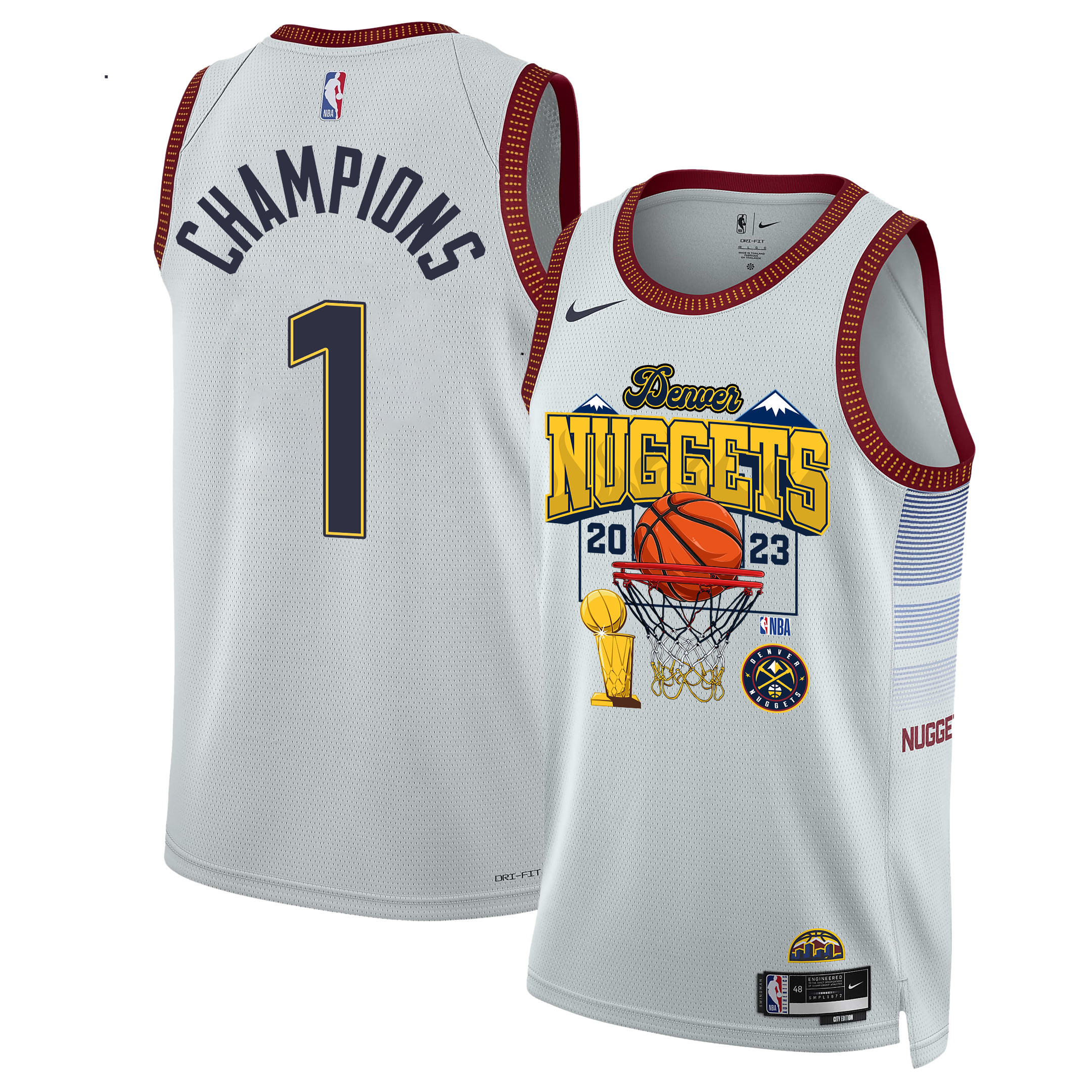 Denver Nuggets Champions 2023 Swingman Golden Legac White NBA Jersey Men's