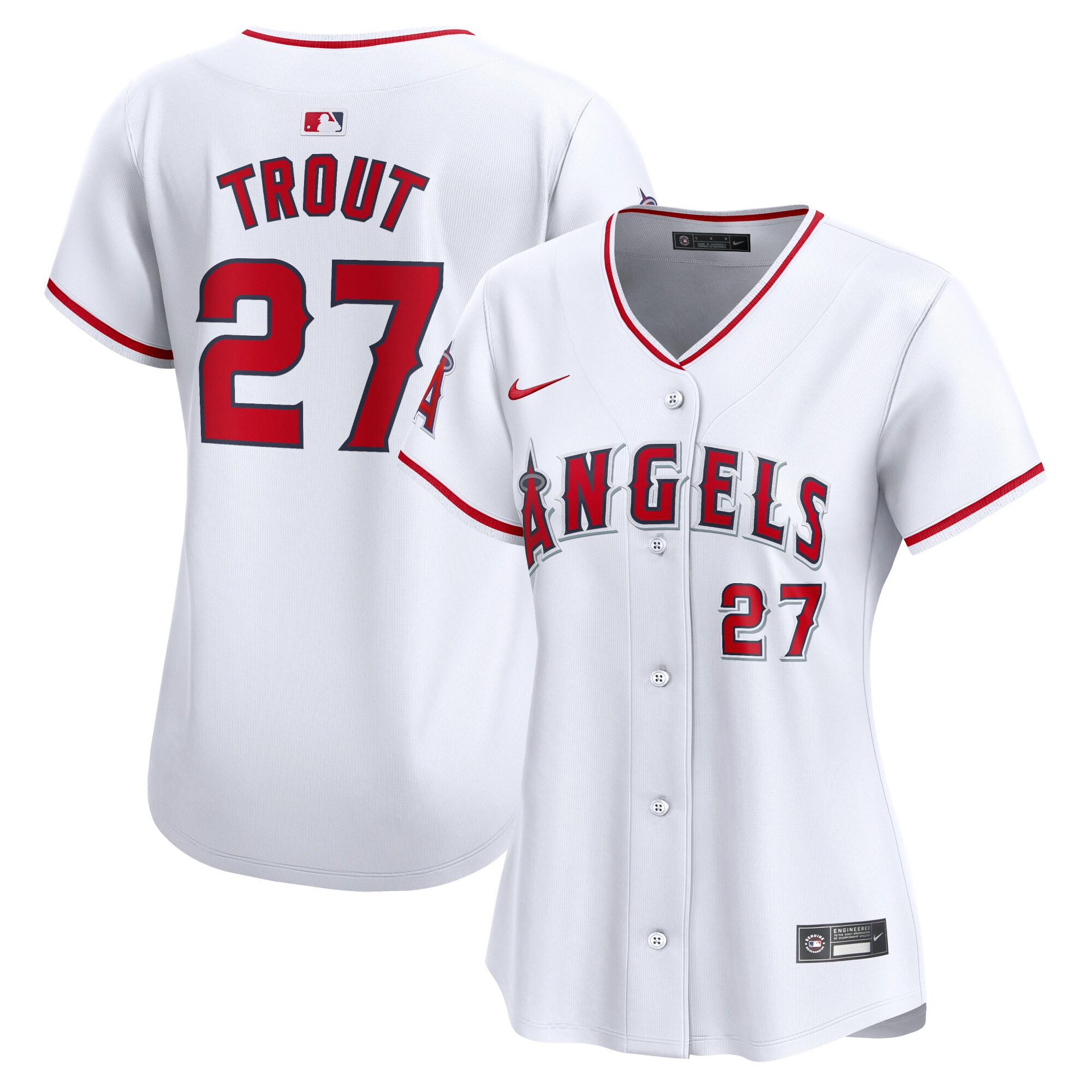 Los Angeles Angels Mike Trout White Home Limited Player MLB Jersey Women's