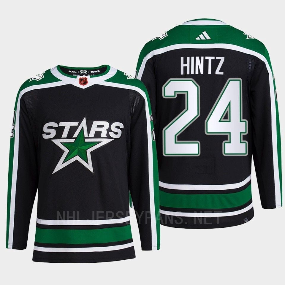 Roope Hintz 24 Reverse Retro 2.0 2022 Dallas Stars Black Pro Primegreen NHL Jersey Men's